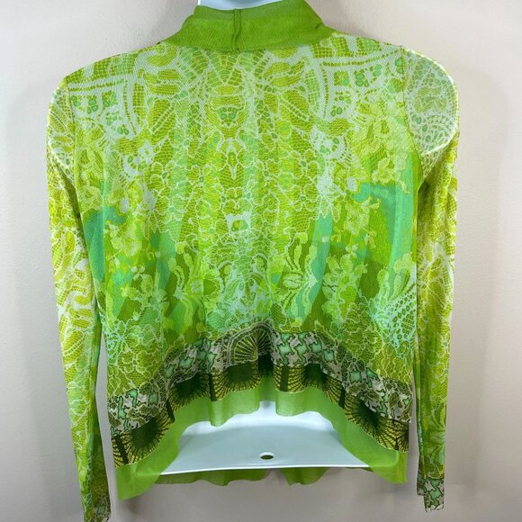 FUZZI Jean Paul Gaultier Art To Wear Y2K Mesh Kimono Top Large Open Tie Front - Picture 3 of 9